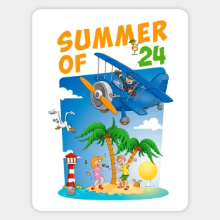 The summer of 2024 - funny and colourful illustration Magnet